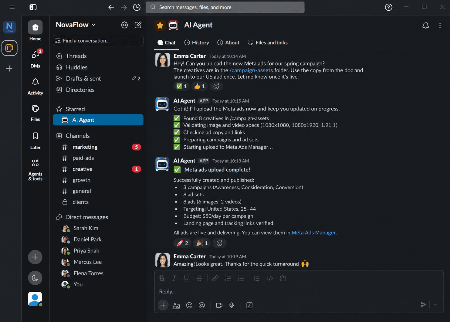 Astra AI platform in use